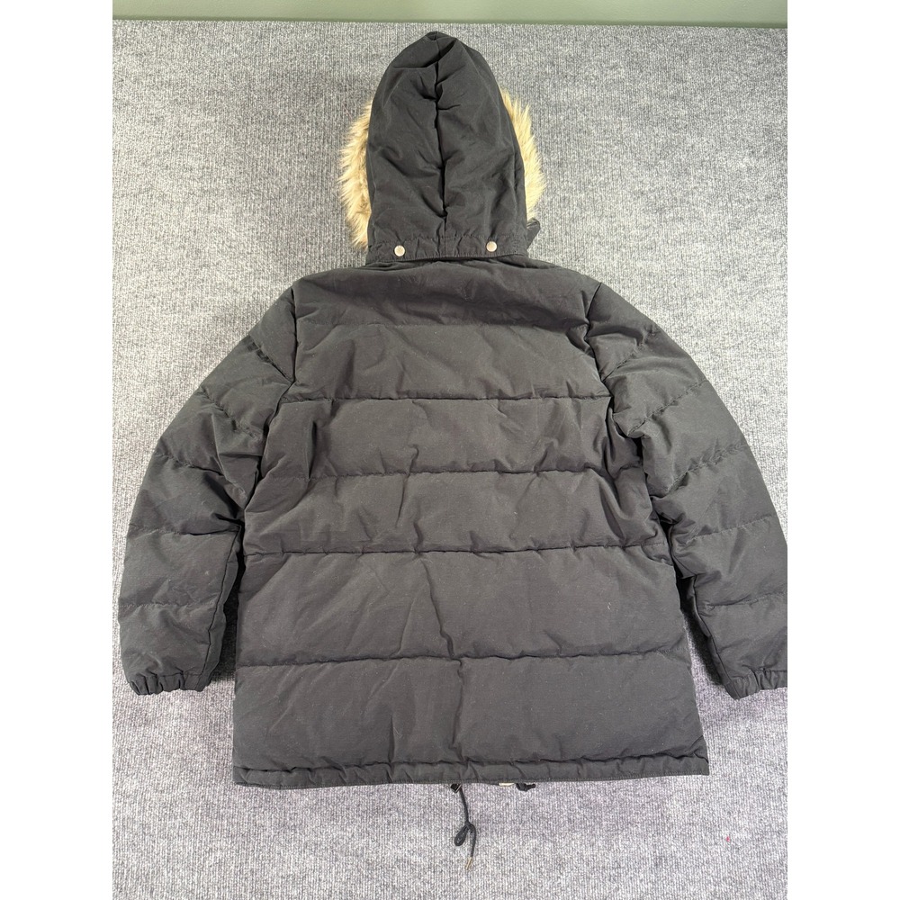 Denim & Supply Ralph Lauren Puffer Parka Jacket Womens XL Black Hooded Faux Fur - Picture 14 of 14
